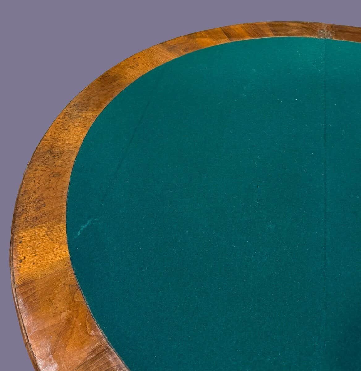 Walnut Half-moon Game Table, Early 19th Century - JAA