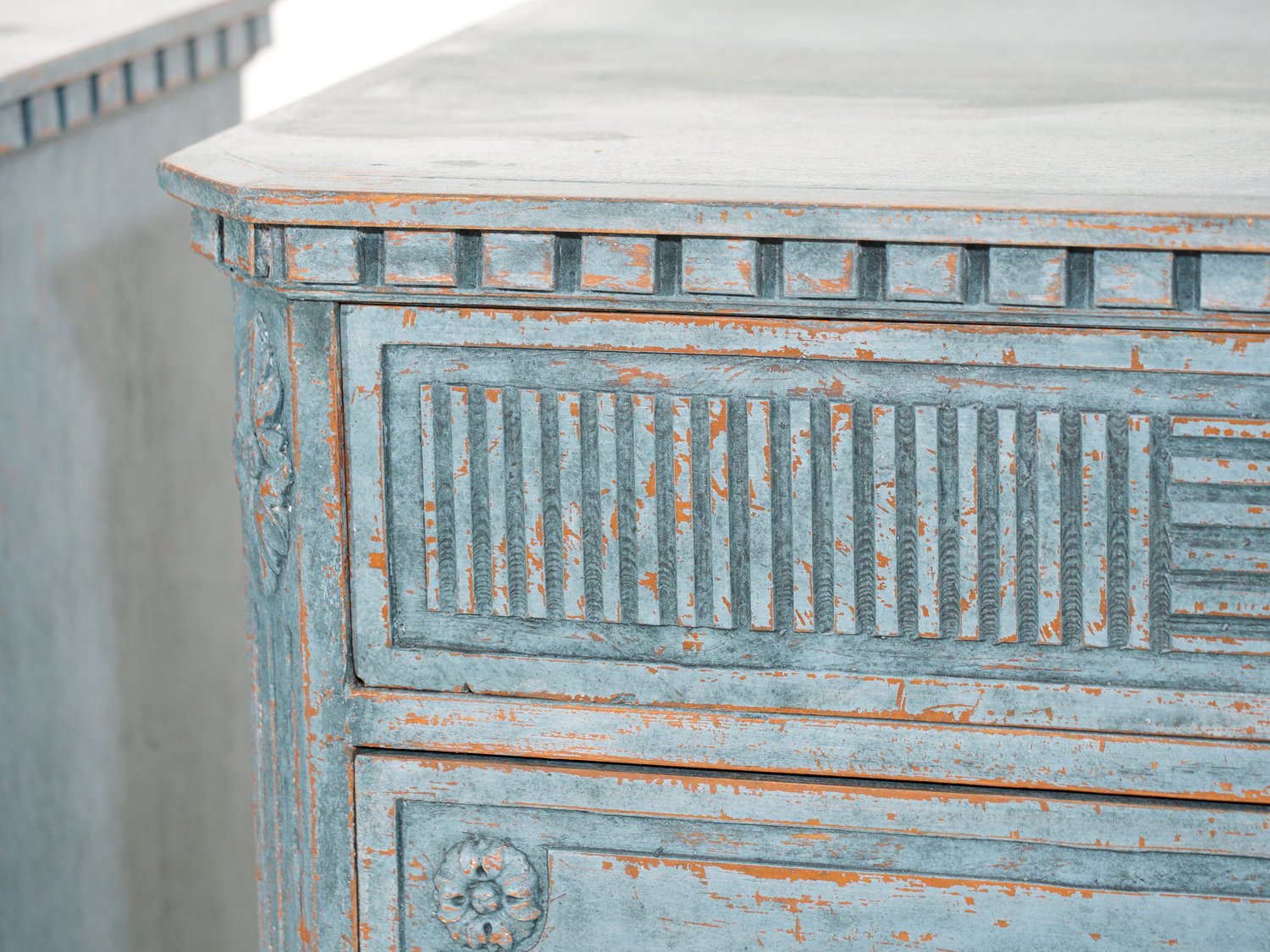 Pair of Swedish Blue Commodes Circa 100 Years Old - JAA