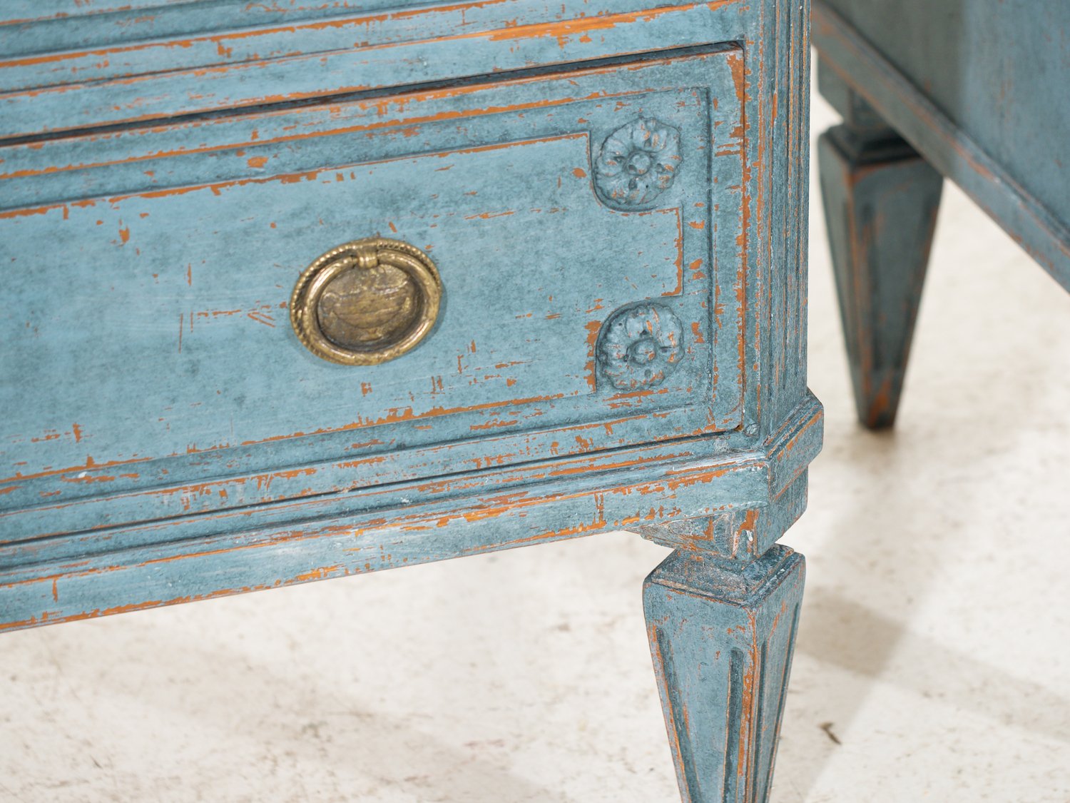 Pair of Swedish Blue Commodes Circa 100 Years Old - JAA