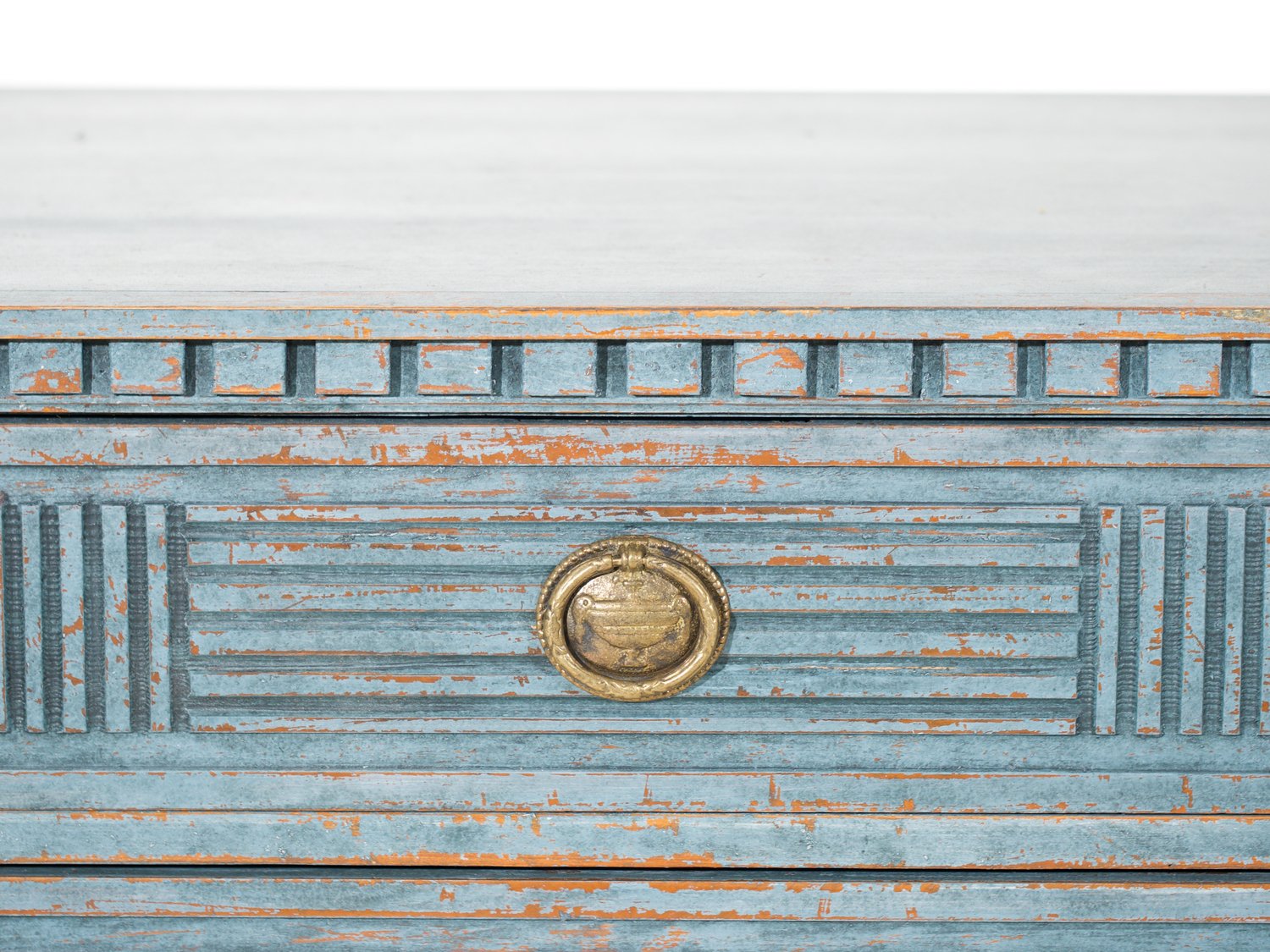 Pair of Swedish Blue Commodes Circa 100 Years Old - JAA