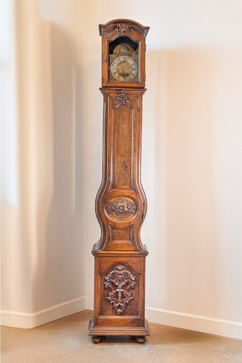 French Louis XV Period Walnut Longcase Clock from the Rhône Valley, circa 1760 - JAA