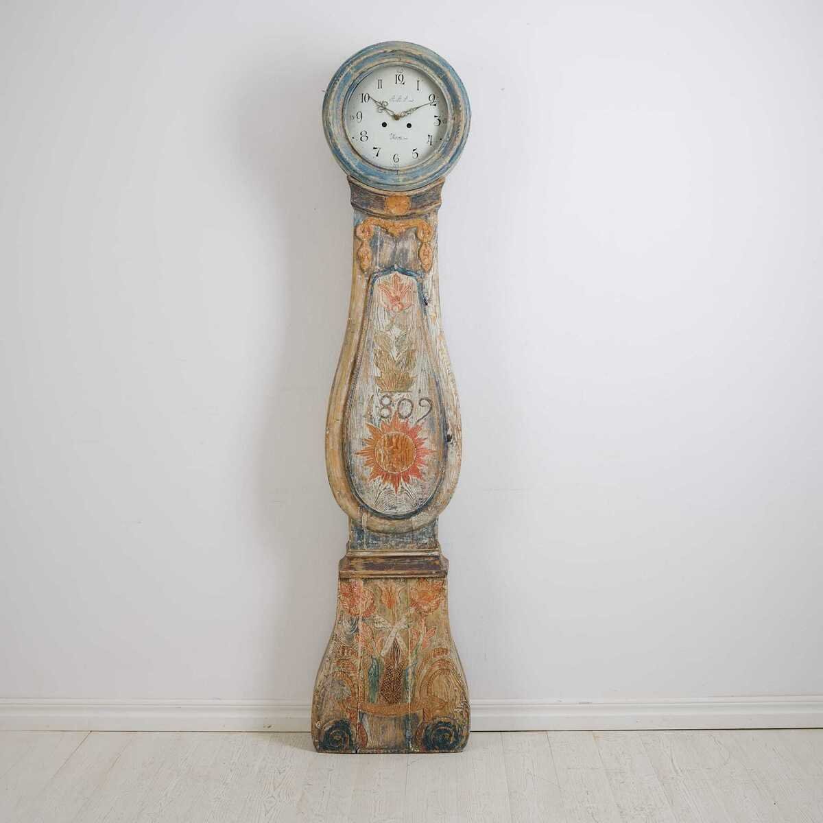 New Antique Long Case Clock from Sweden Dated 1809 - JAA