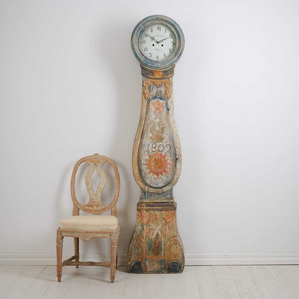 New Antique Long Case Clock from Sweden Dated 1809 - JAA