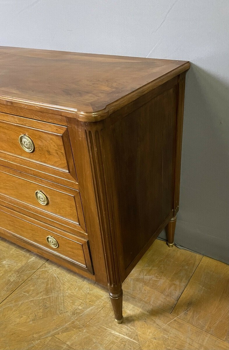 Louis XVI Style Chest Of Drawers In Walnut Circa 1880 - JAA