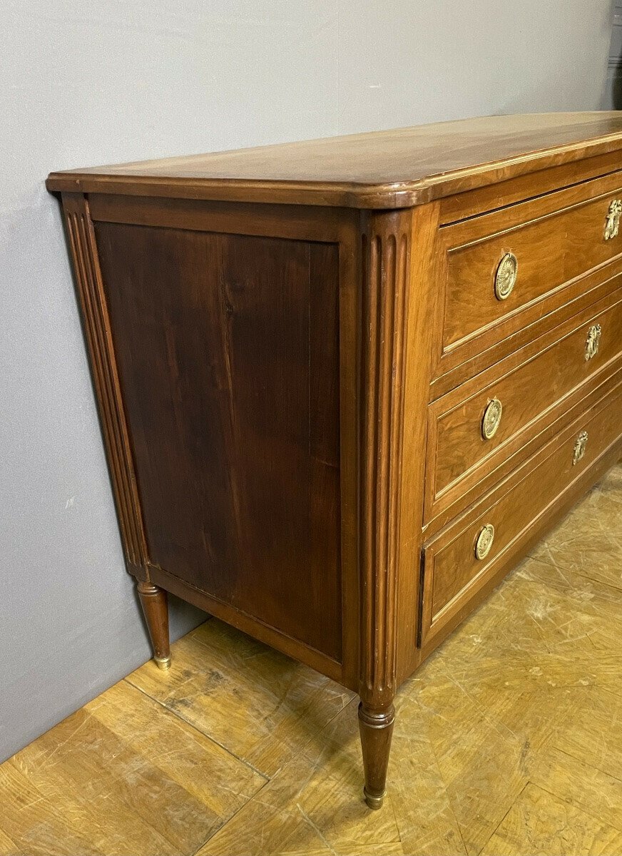 Louis XVI Style Chest Of Drawers In Walnut Circa 1880 - JAA