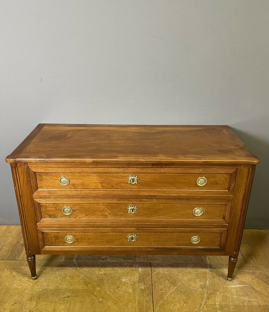 Louis XVI Style Chest Of Drawers In Walnut Circa 1880 - JAA