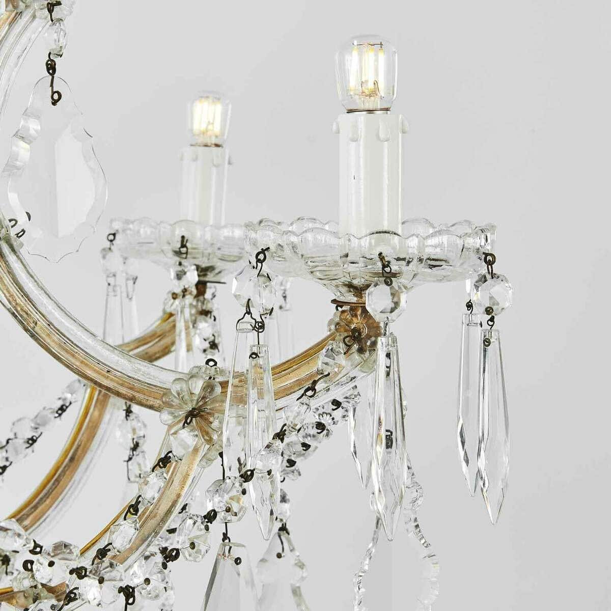 Italian Crystal Seven-light Chandelier Maria Theresa Style 1950s - JAA