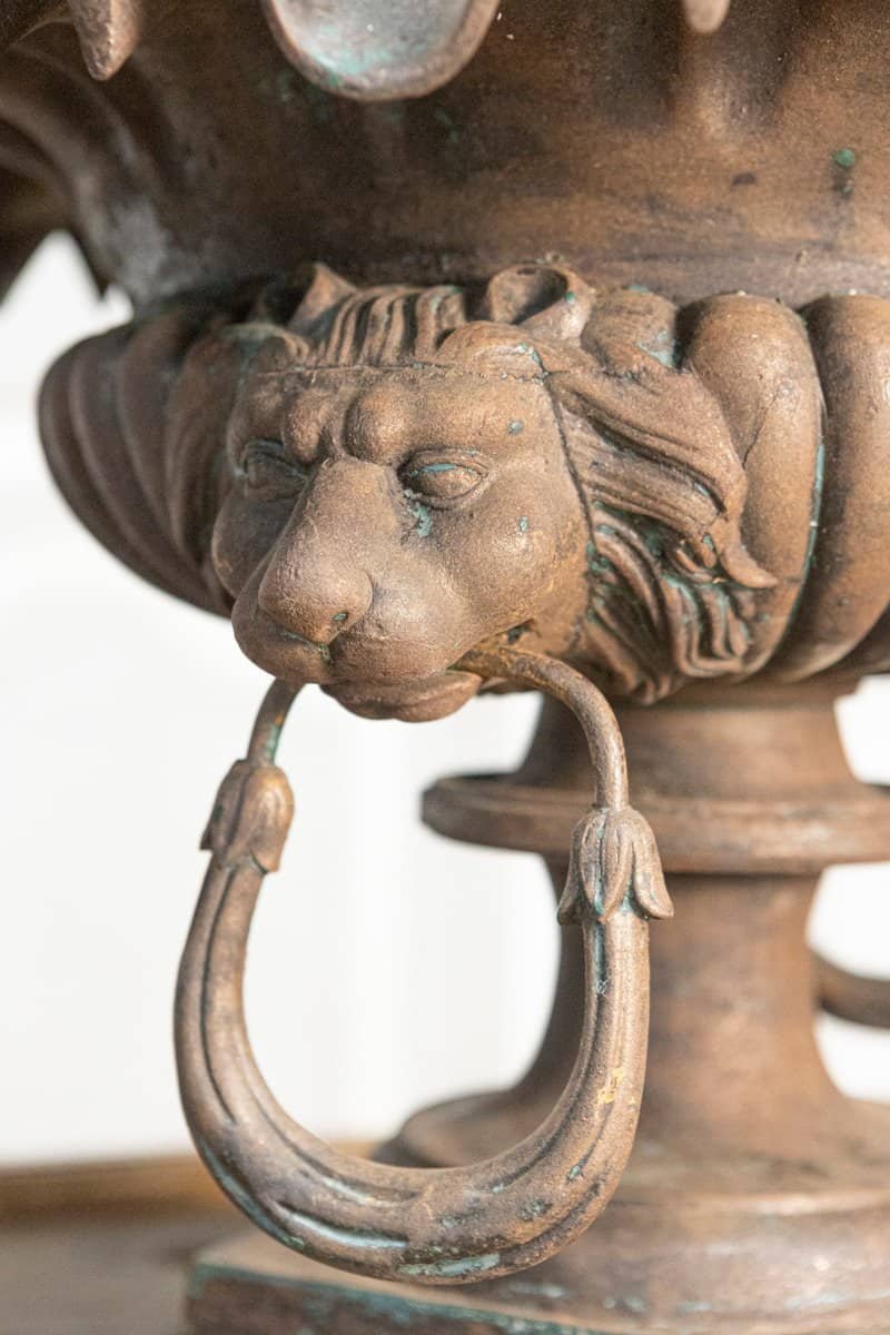 Pair of 19th Century French Cast Iron Urns - JAA