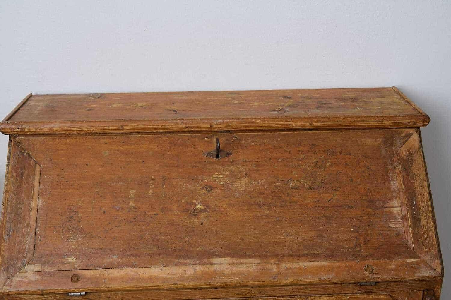 Antique Swedish Secretary Desk with Original Paint - JAA