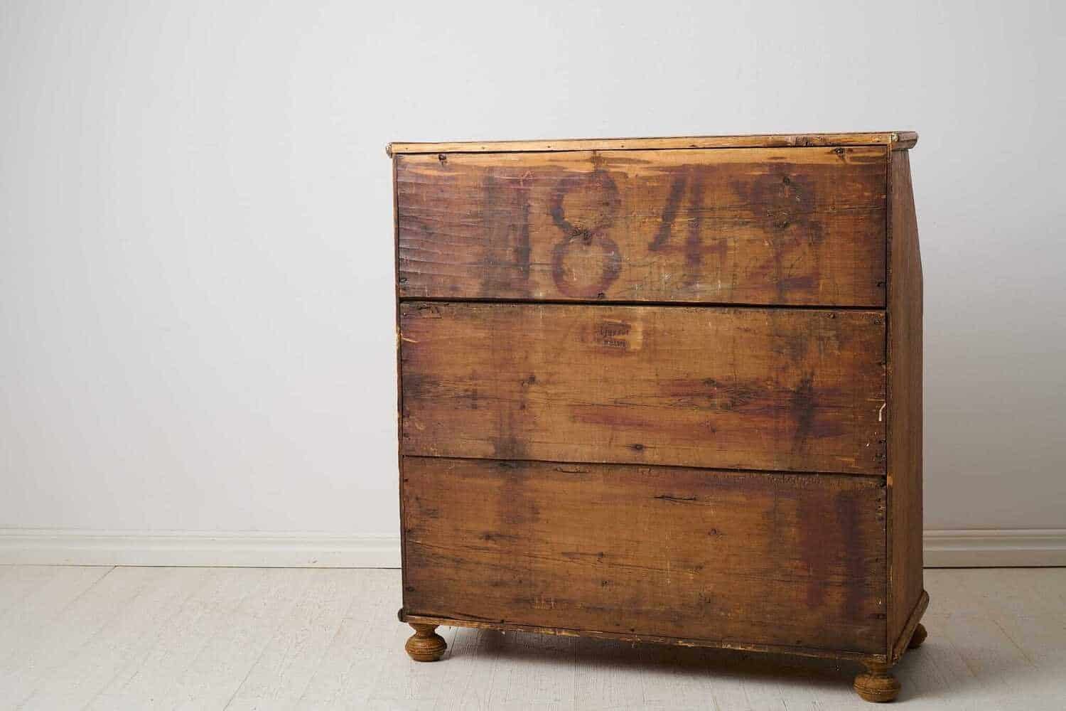 Antique Swedish Secretary Desk with Original Paint - JAA