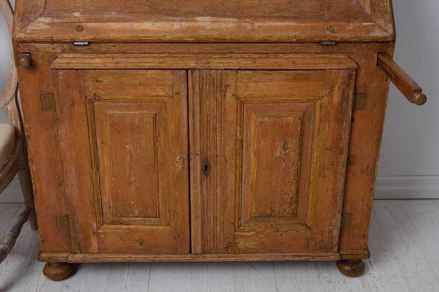 Antique Swedish Secretary Desk with Original Paint - JAA