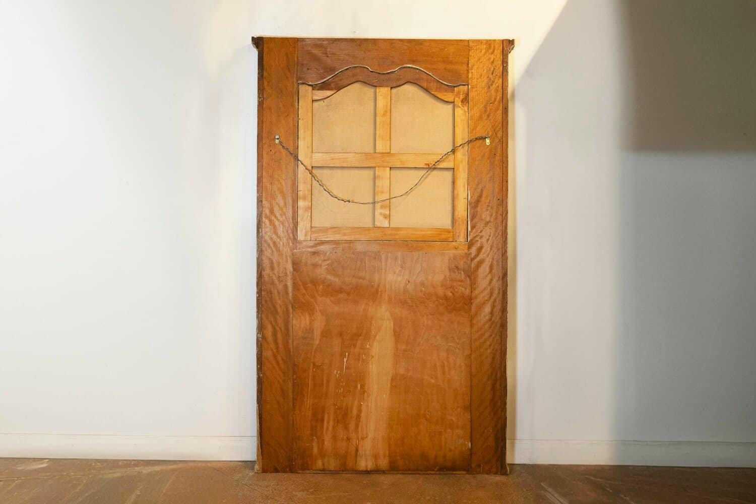 French 1870s Napoléon III Period Painted Trumeau Mirror with Floral Oil Painting - JAA