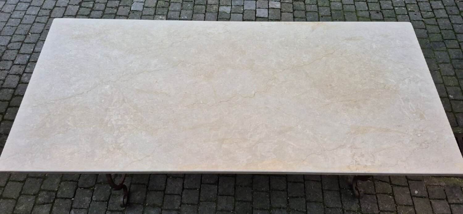 Outdoor/indoor Table In Wrought Iron And Marble - JAA