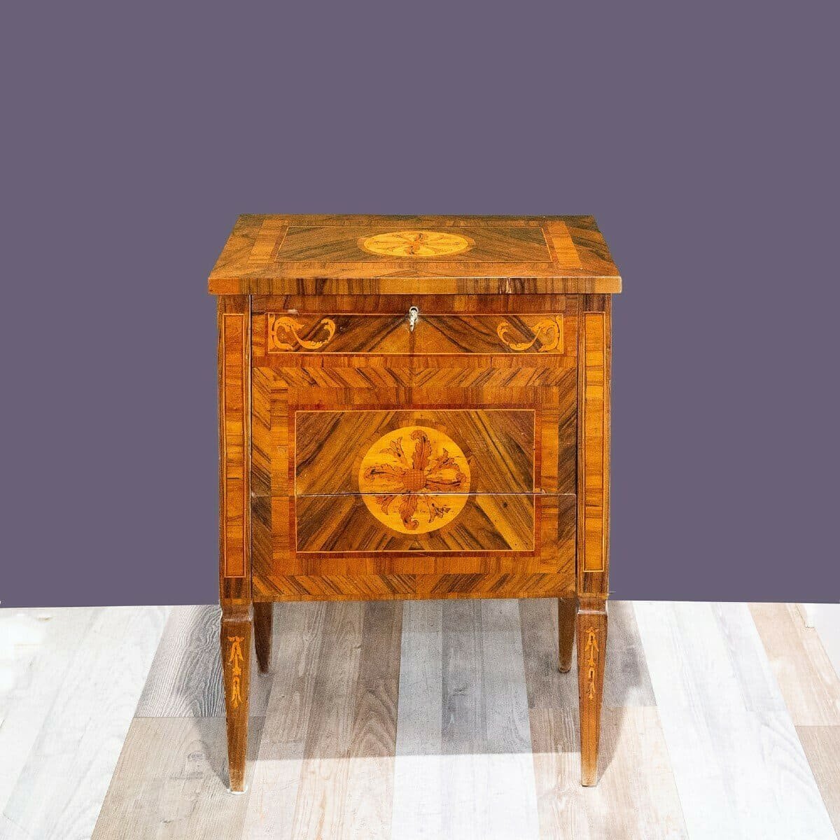 Walnut Bedside Table/nightstand, Louis XVI Style -xix Century - JAA