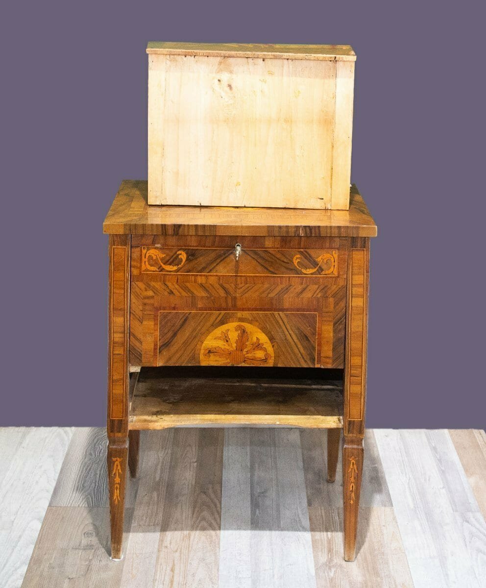 Walnut Bedside Table/nightstand, Louis XVI Style -xix Century - JAA