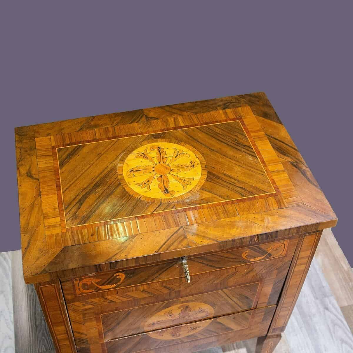 Walnut Bedside Table/nightstand, Louis XVI Style -xix Century - JAA