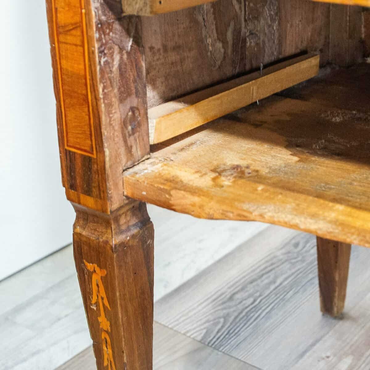 Walnut Bedside Table/nightstand, Louis XVI Style -xix Century - JAA