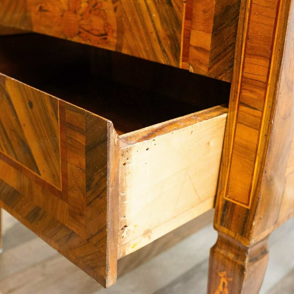 Walnut Bedside Table/nightstand, Louis XVI Style -xix Century - JAA