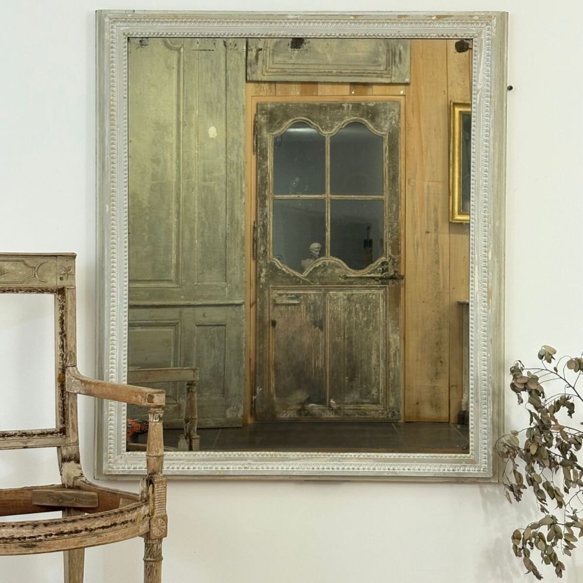 Large Louis XVI period wood panel mirror - JAA