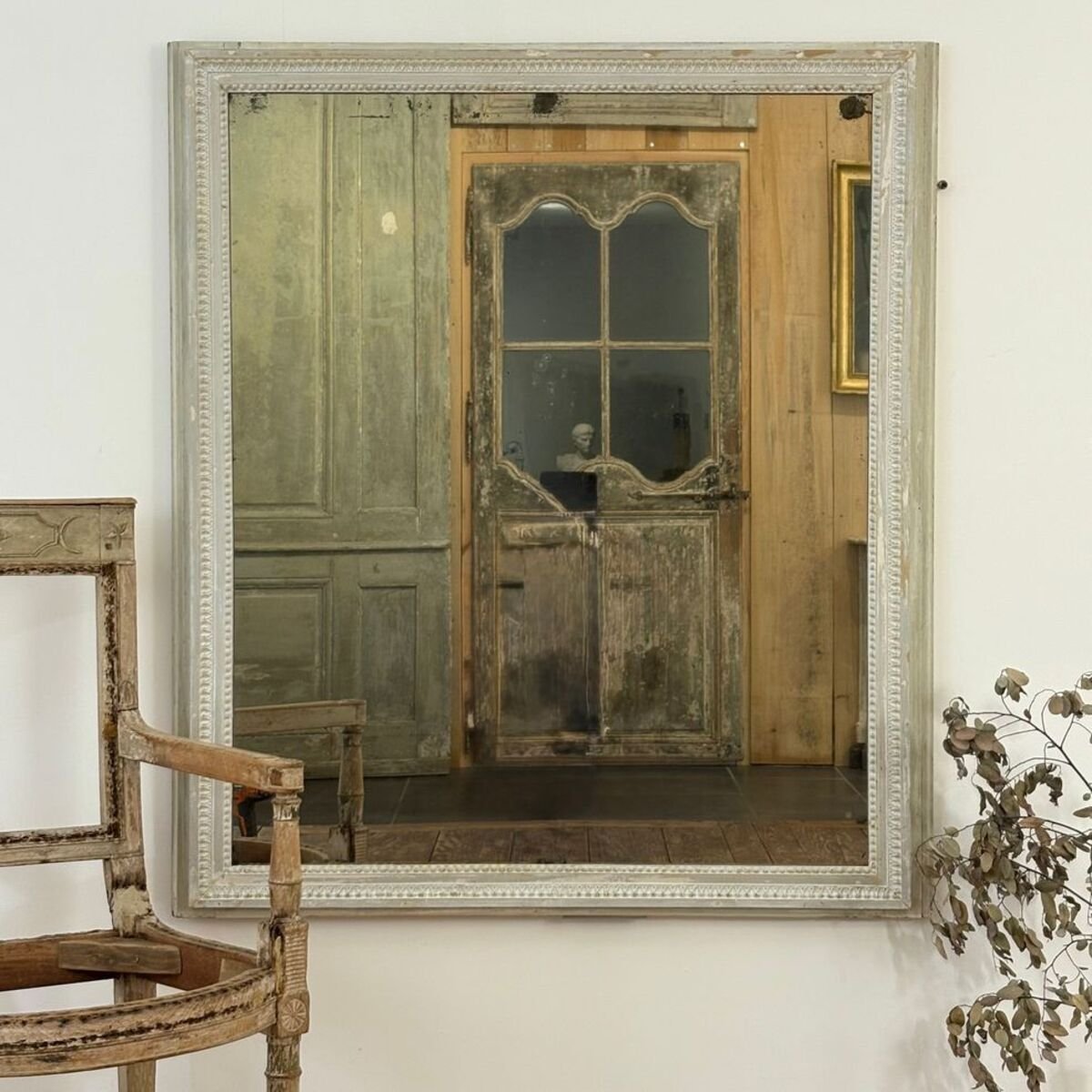 Large Louis XVI period wood panel mirror - JAA