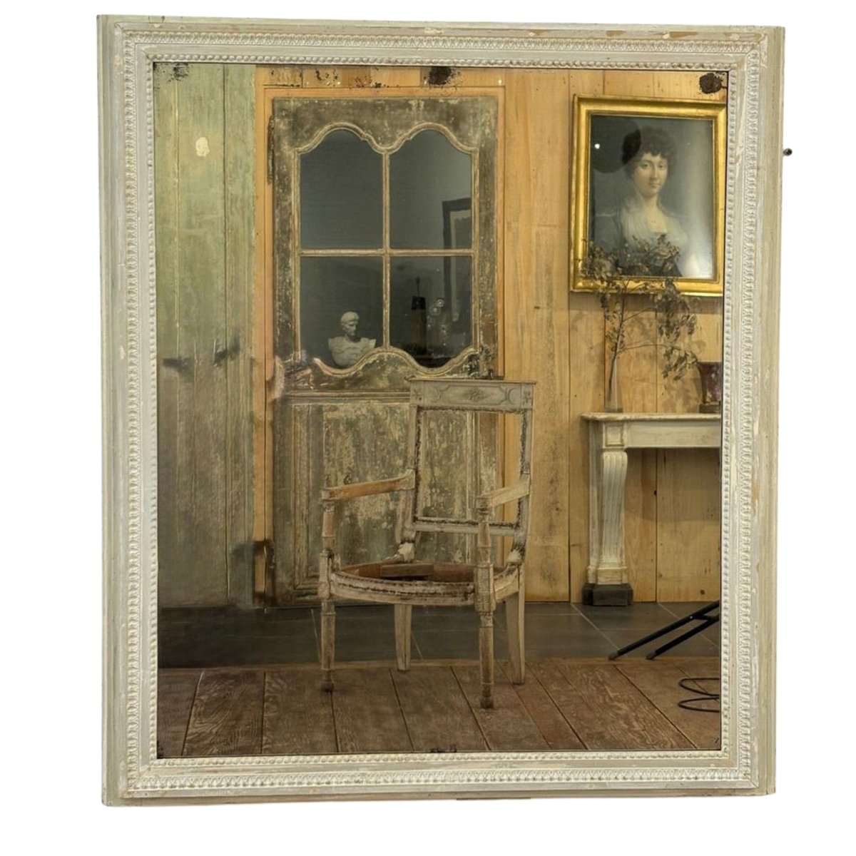 Large Louis XVI period wood panel mirror - JAA