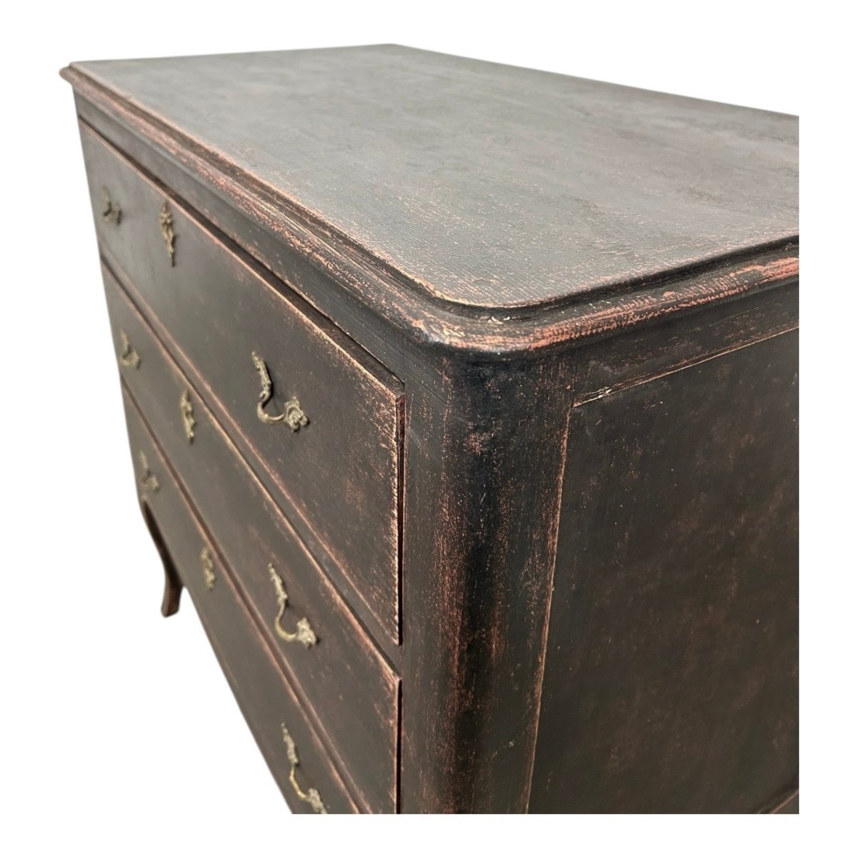 Neo-Rococo Chest of Black Painted Drawers Circa 1920-1940 - JAA