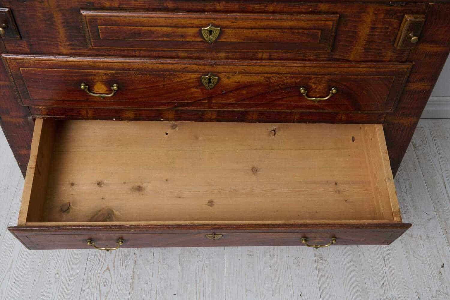 Antique Swedish Secretary Desk with Original Paint Circa 1848 - JAA