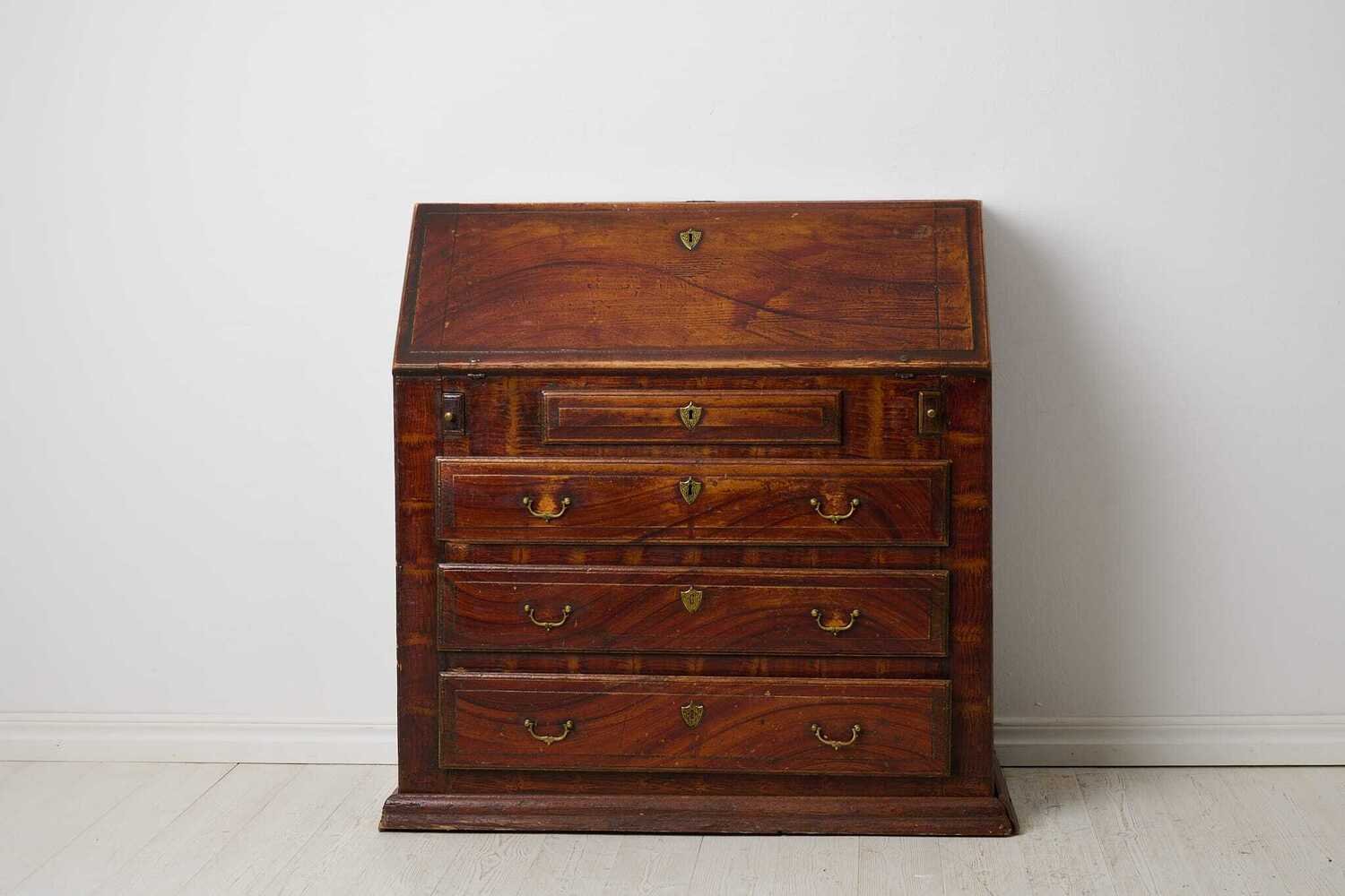 Antique Swedish Secretary Desk with Original Paint Circa 1848 - JAA