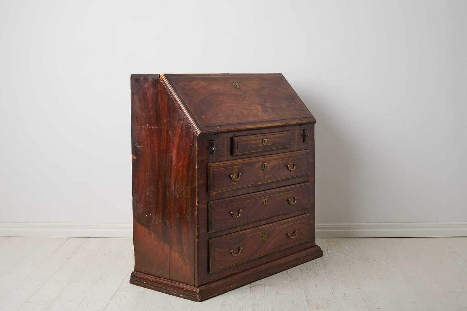 Antique Swedish Secretary Desk with Original Paint Circa 1848 - JAA