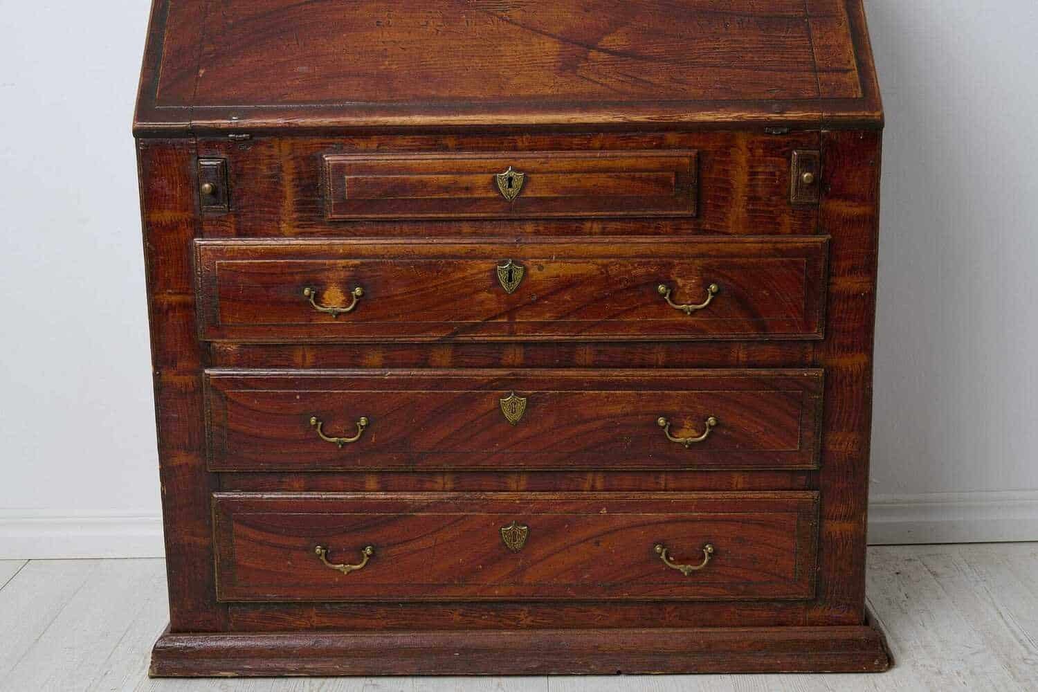 Antique Swedish Secretary Desk with Original Paint Circa 1848 - JAA