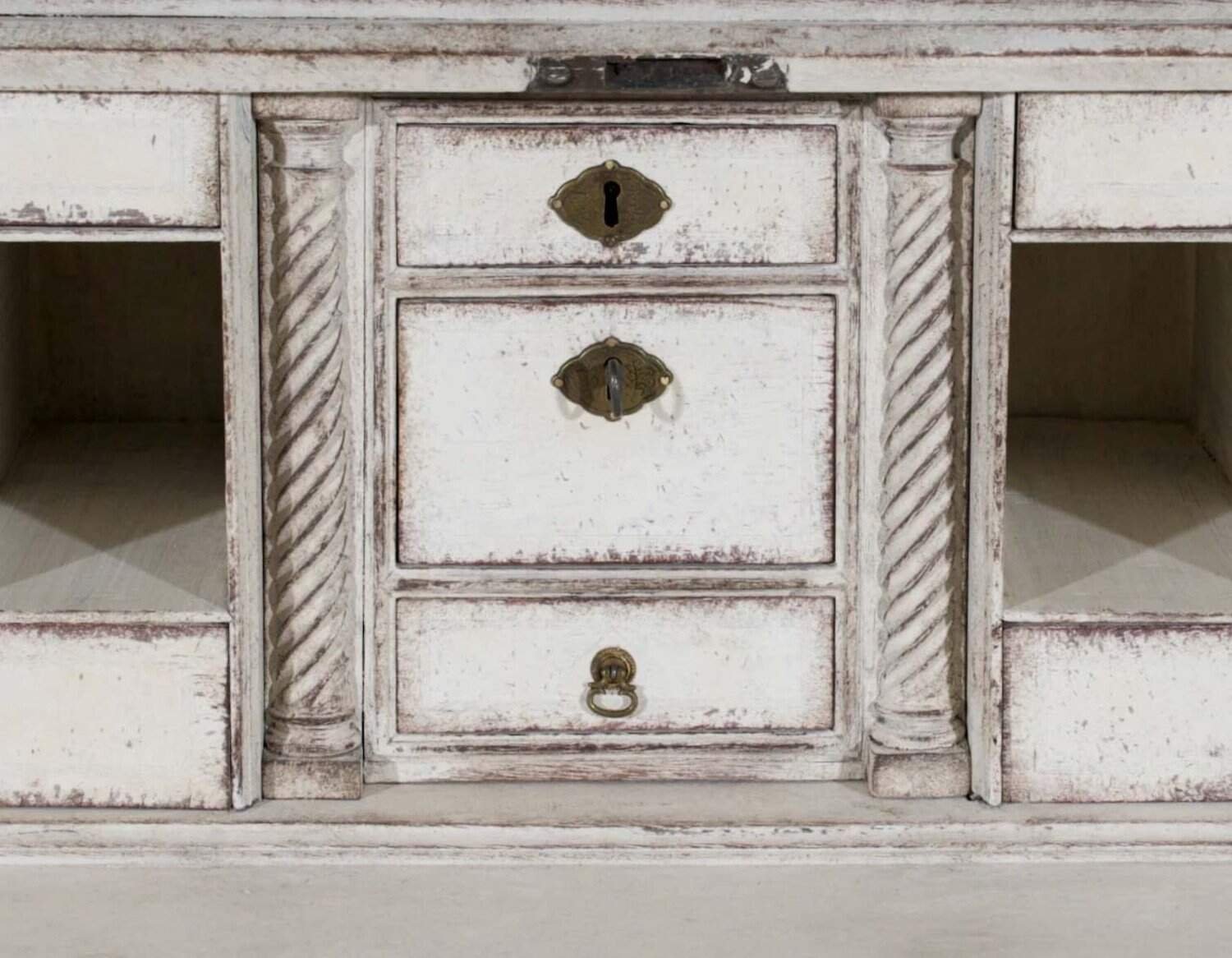 European two-parts vitrine cabinet, circa 1790 - JAA