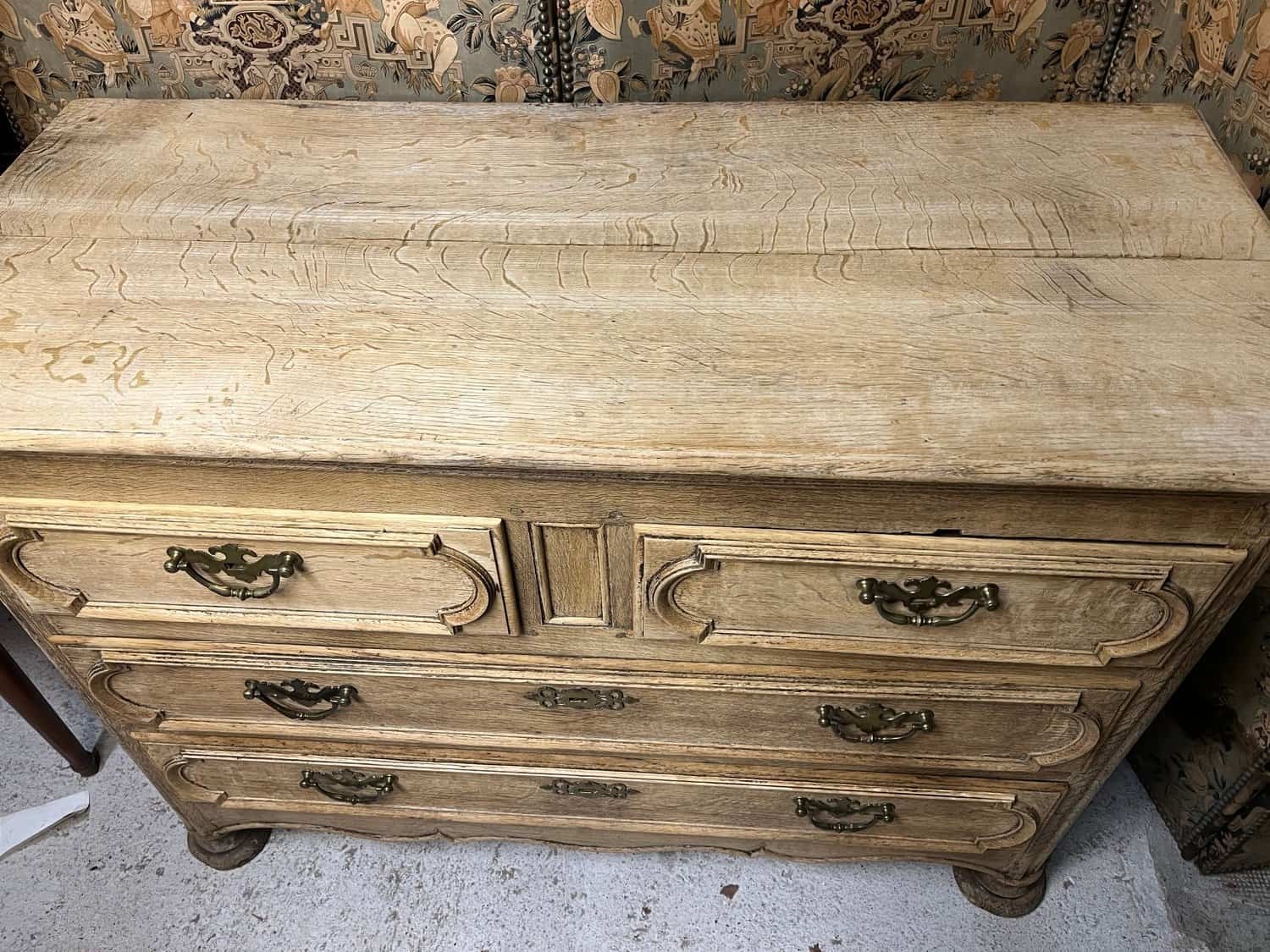 19th century Louis XIV chest of drawers in natural oak - JAA