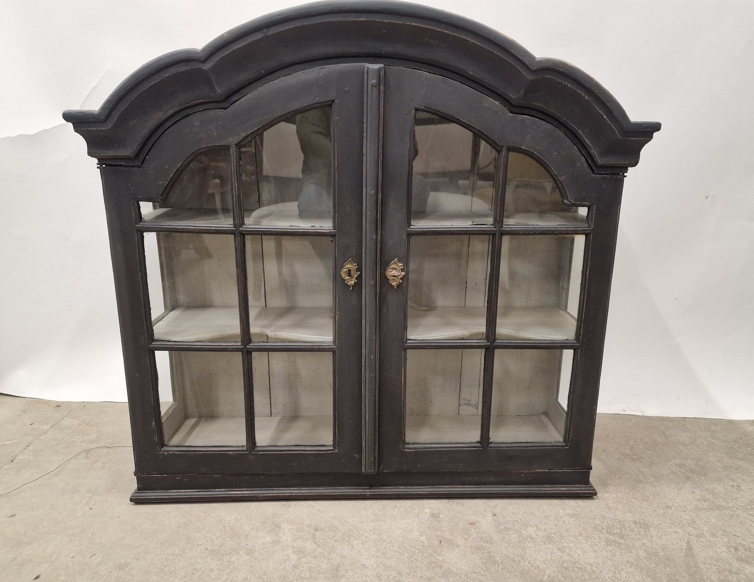 Black Painted 18th Century Wall Cabinet Circa 1770 - JAA