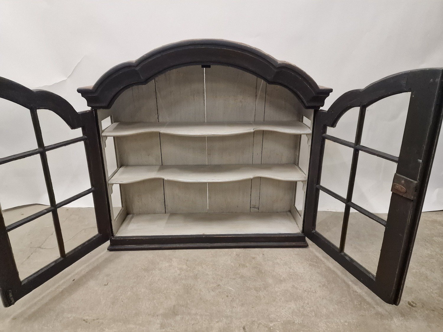 Black Painted 18th Century Wall Cabinet Circa 1770 - JAA