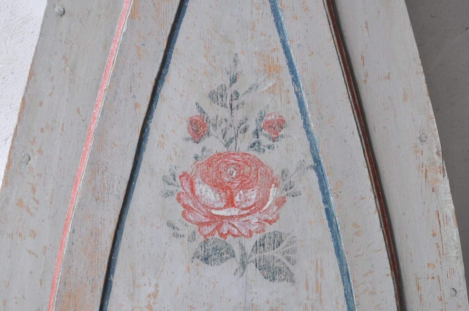 An early 19th century clock from Forsa in Halsingland in original paint - JAA