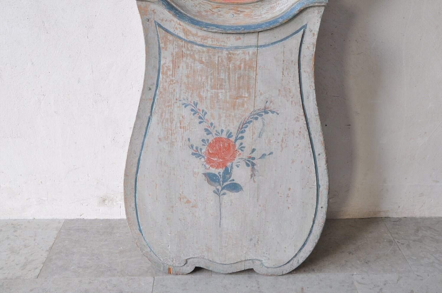 An early 19th century clock from Forsa in Halsingland in original paint - JAA