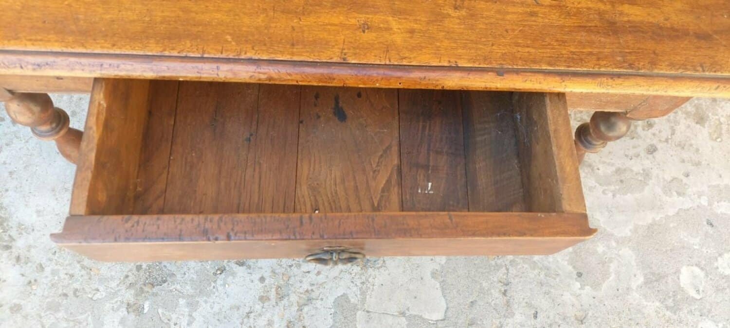 Antique Walnut Wood Spring Table, 18th Century, - JAA
