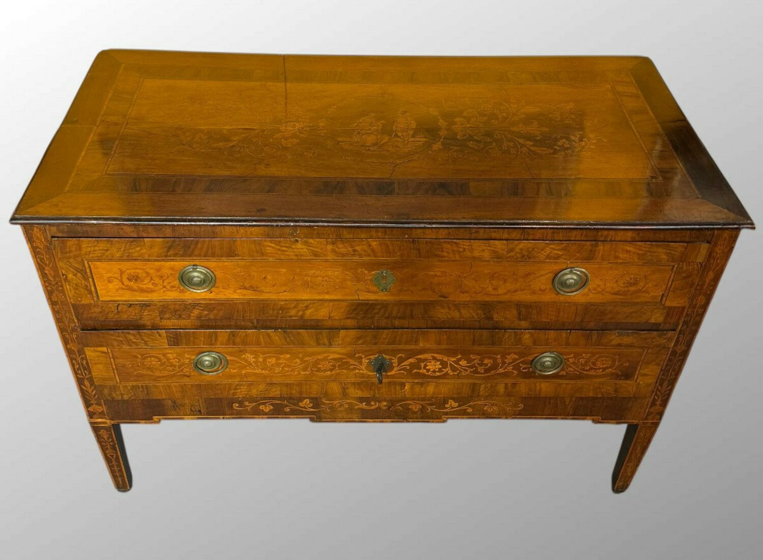 Antique Louis XVI Inlaid Chest Of Drawers - JAA