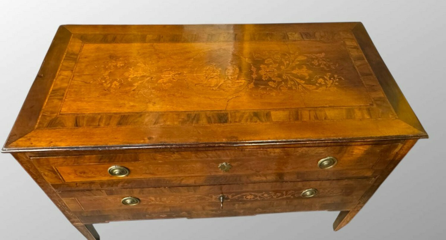 Antique Louis XVI Inlaid Chest Of Drawers - JAA