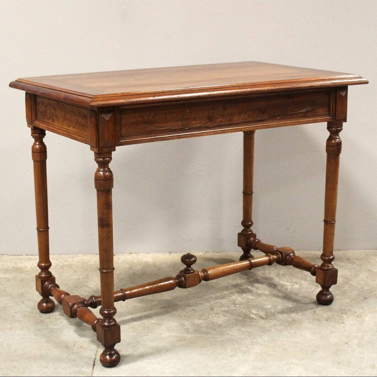 Antique Table Writing Desk In Walnut - 19th - JAA