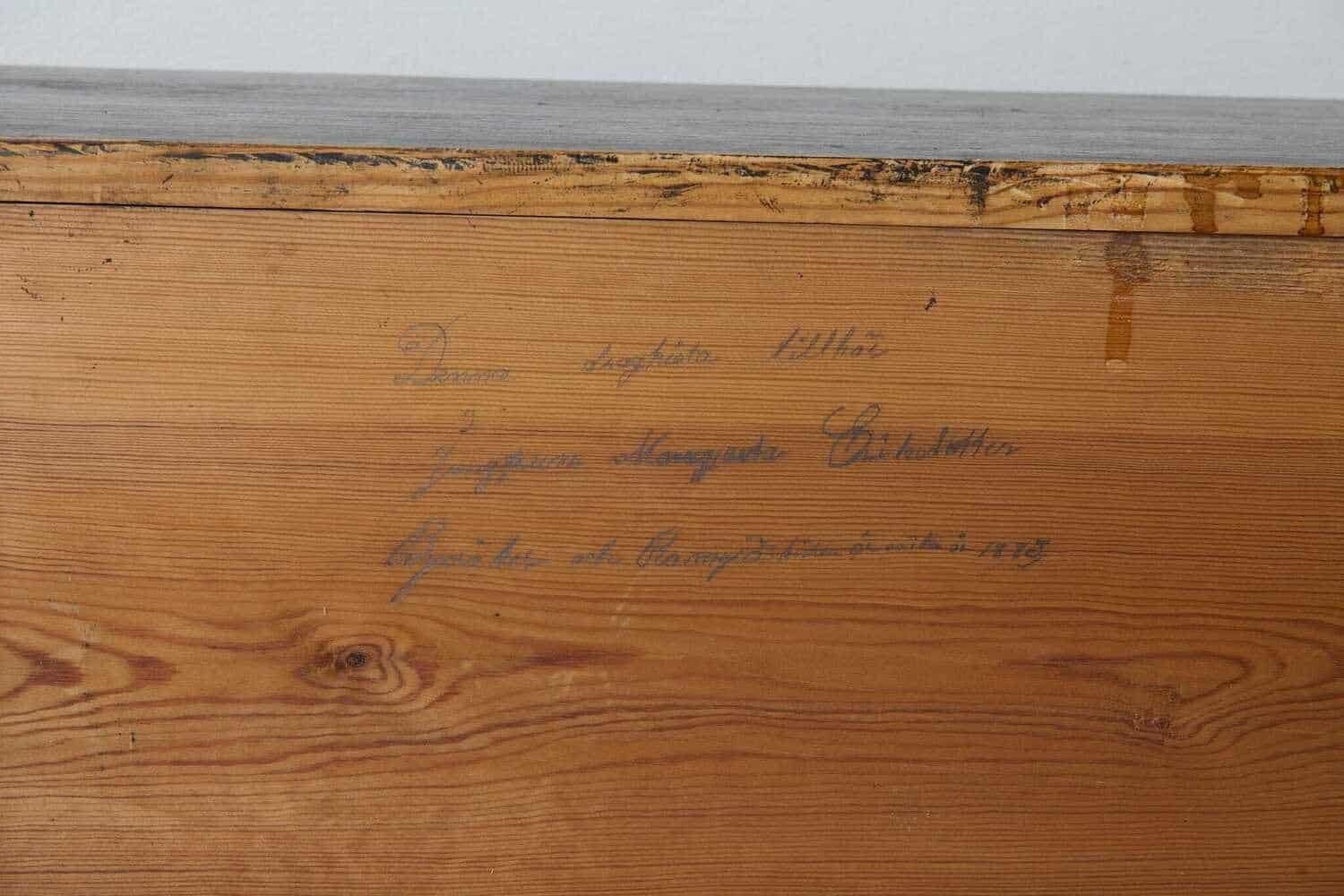 ON HOLD - Swedish Antique Chest of Drawers Dated 1883 - JAA