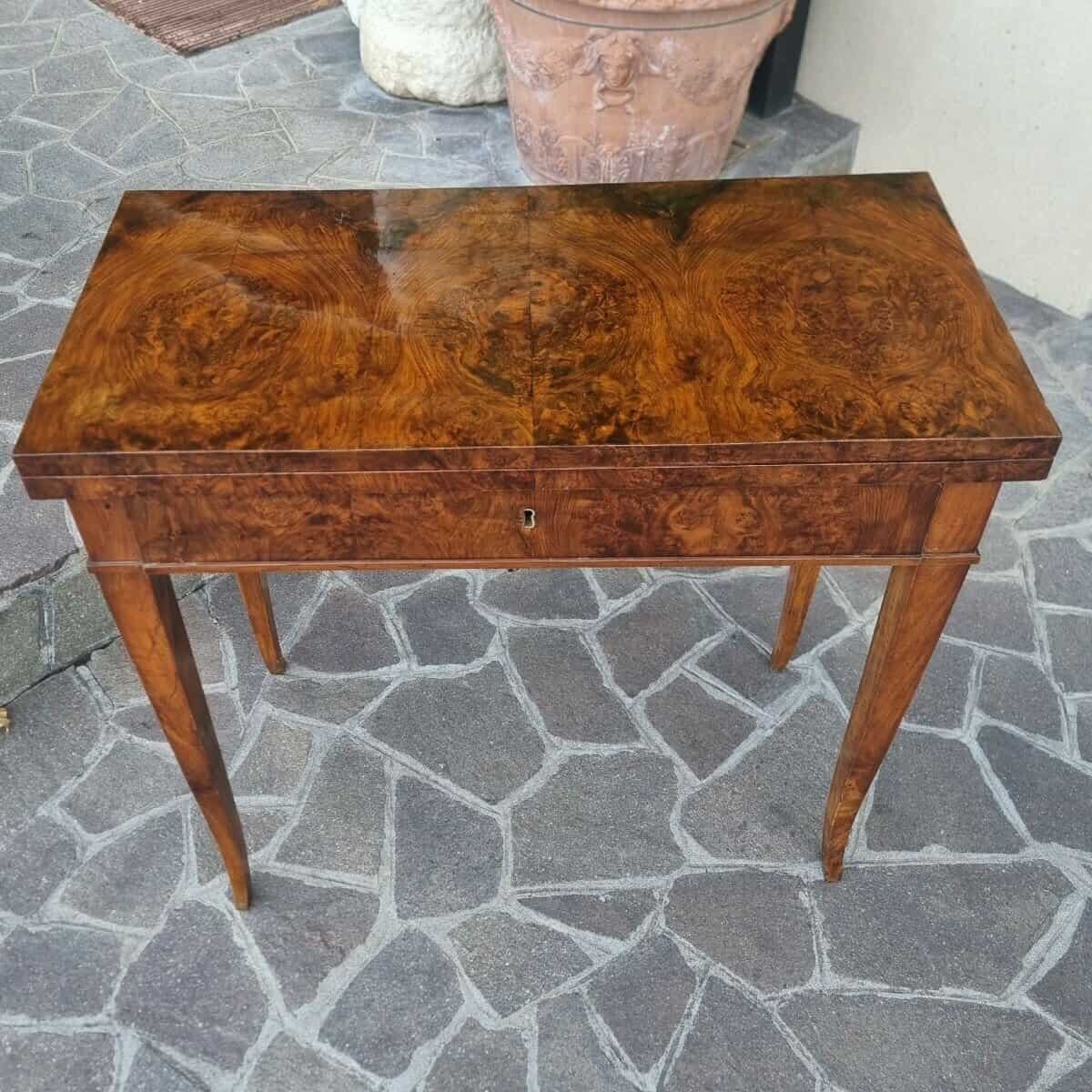 Directoire 1800 Walnut Burl Gaming Table - JAA