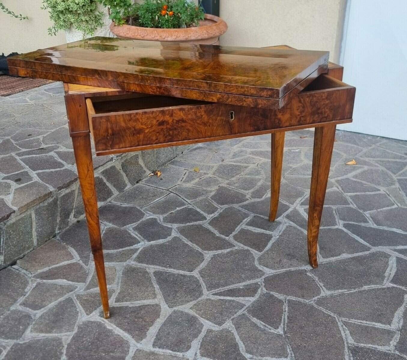 Directoire 1800 Walnut Burl Gaming Table - JAA