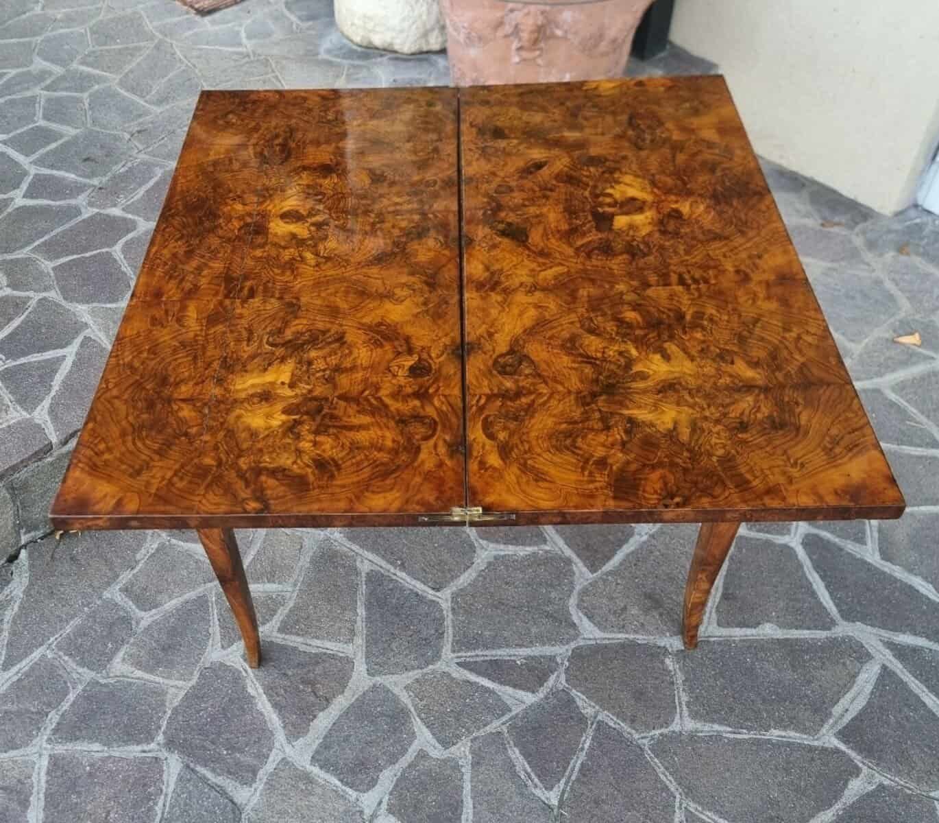 Directoire 1800 Walnut Burl Gaming Table - JAA