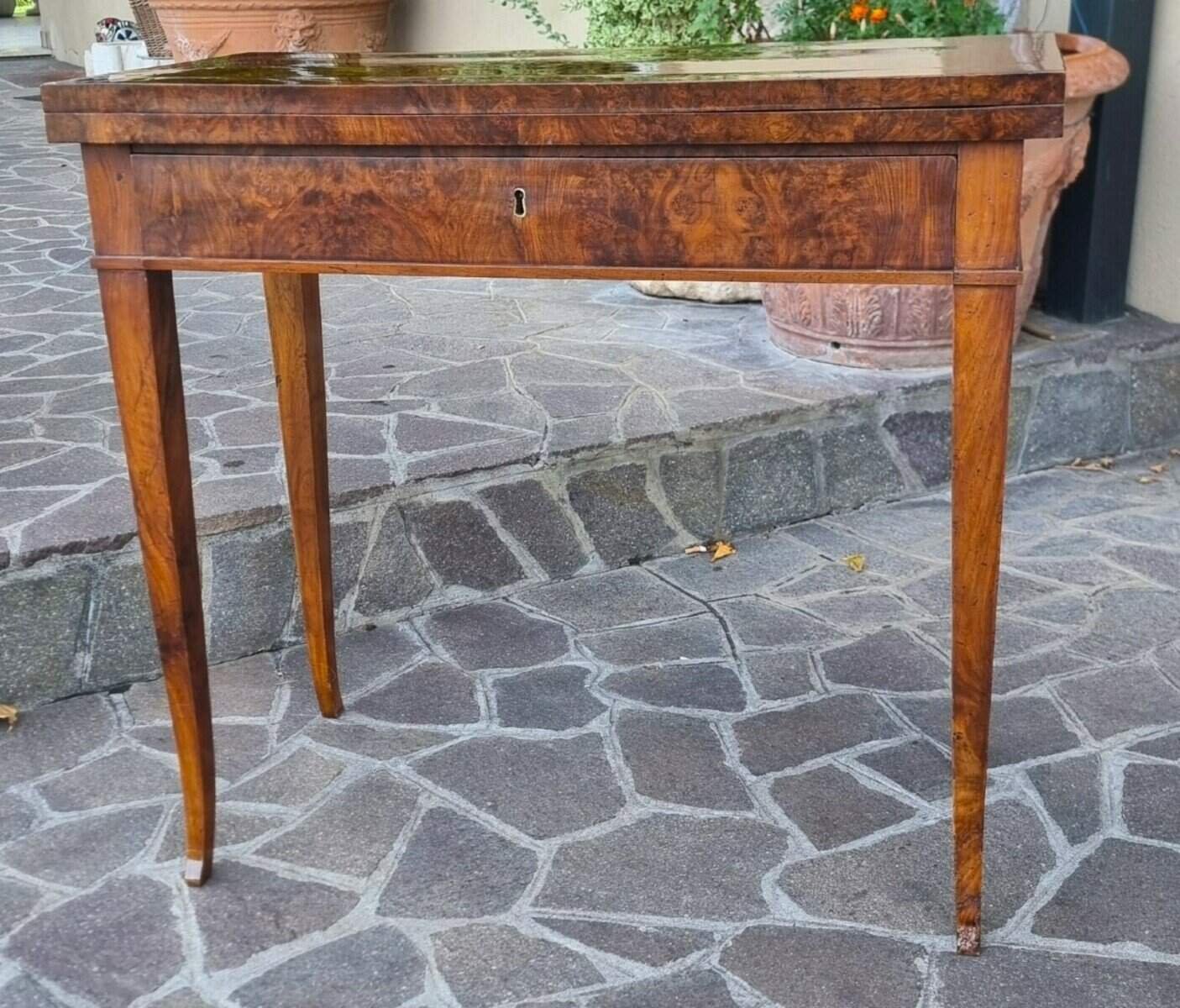 Directoire 1800 Walnut Burl Gaming Table - JAA