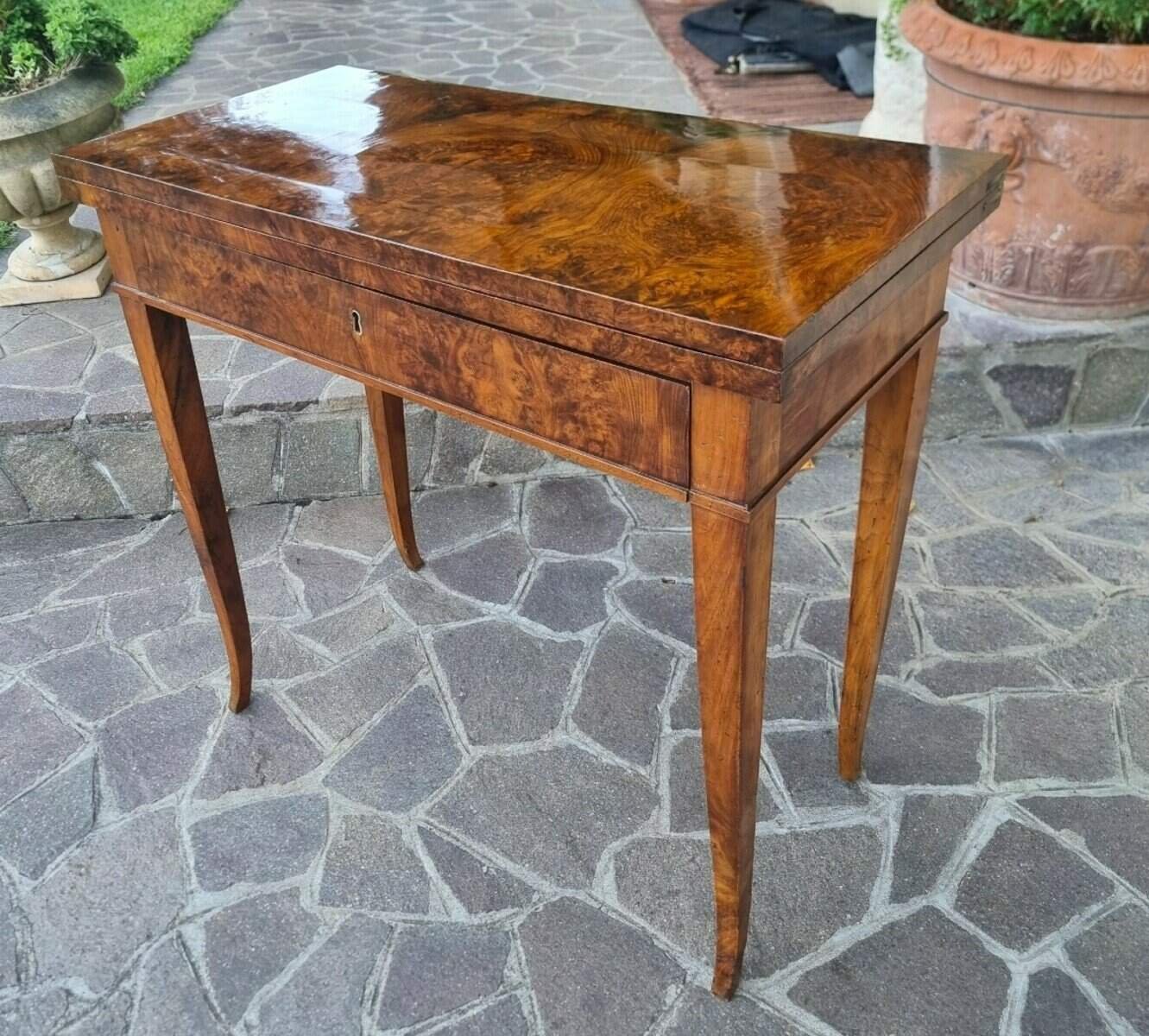 Directoire 1800 Walnut Burl Gaming Table - JAA