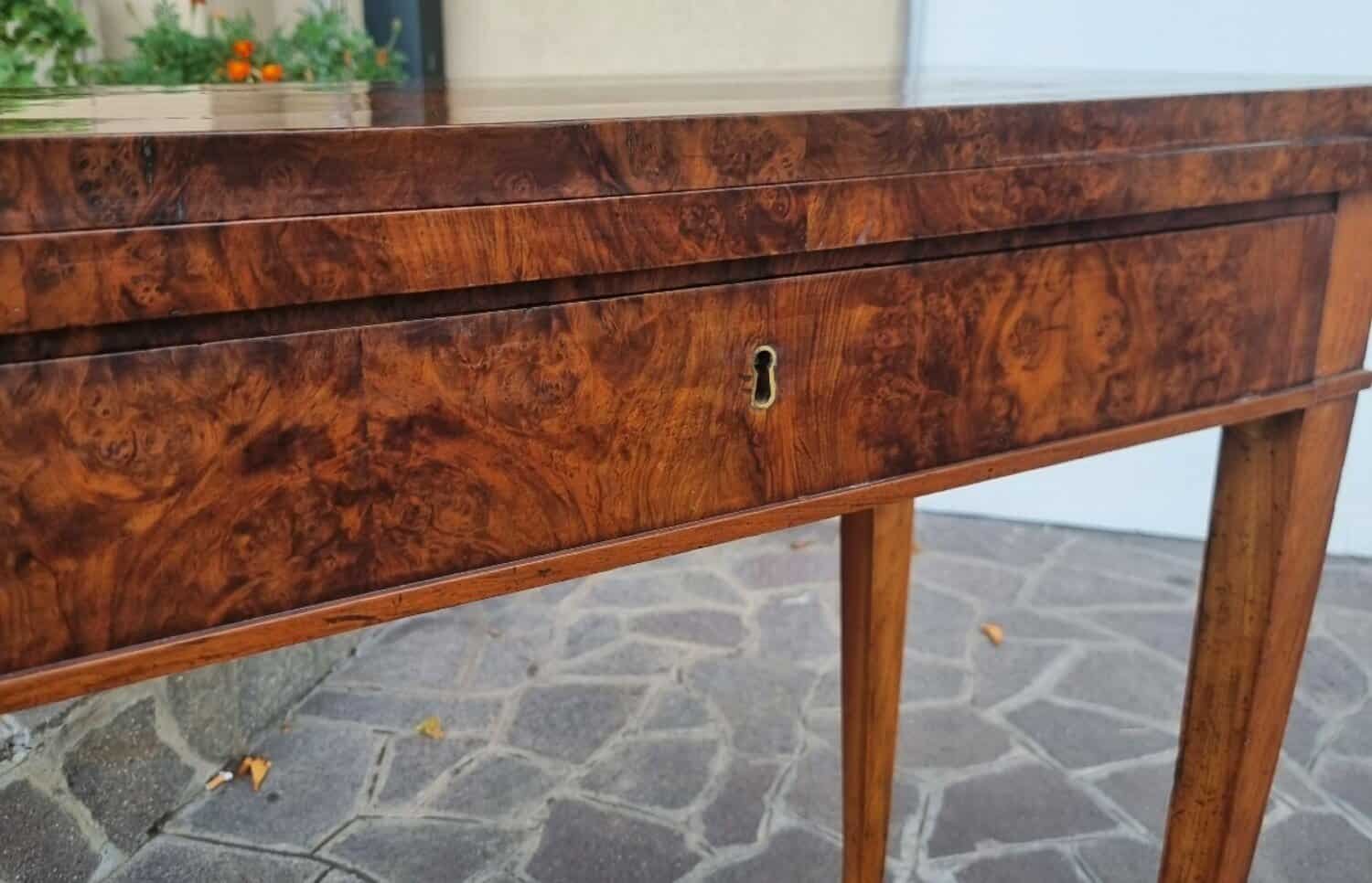 Directoire 1800 Walnut Burl Gaming Table - JAA