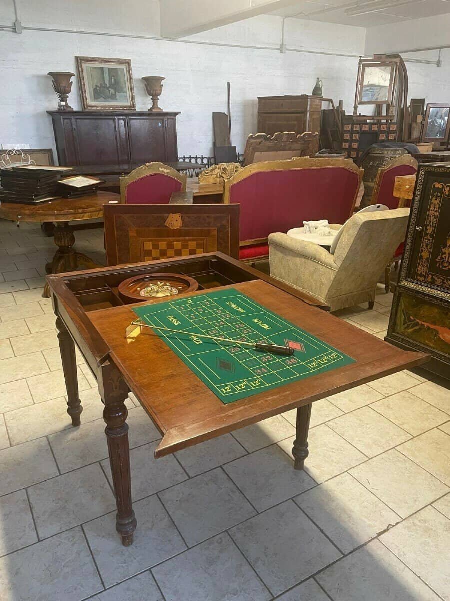 Game Table Inlaid With Roulette - JAA