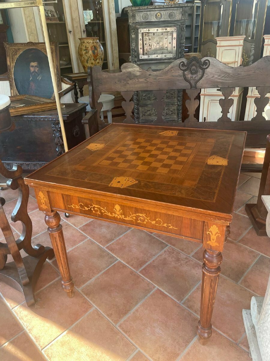 Game Table Inlaid With Roulette - JAA