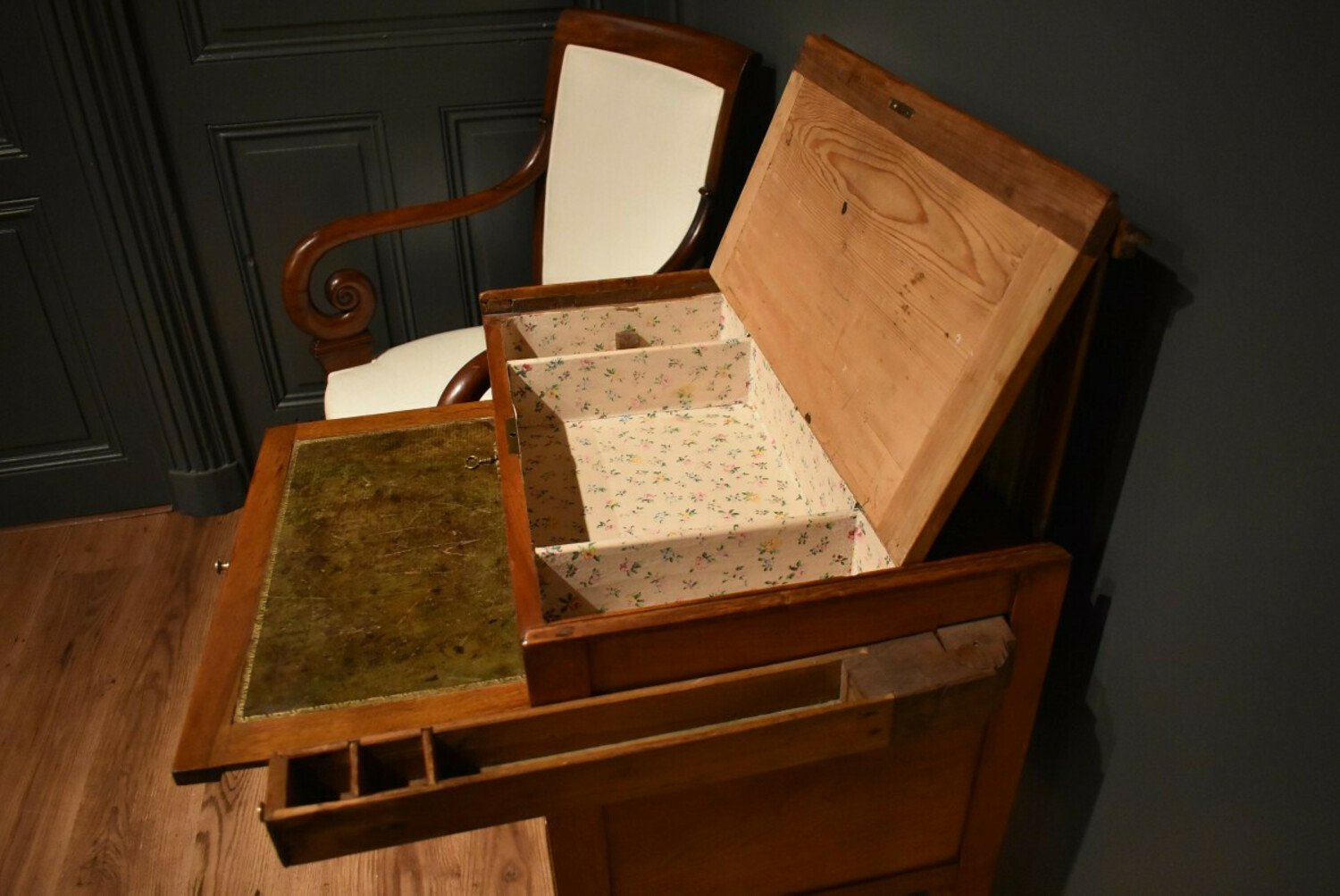 Louis XVI Marquetry Chiffonier Table - JAA